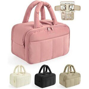 BAGSMART Large Toiletry Bag Women Travel Makeup Organizer Puffy Cosmetic Case
